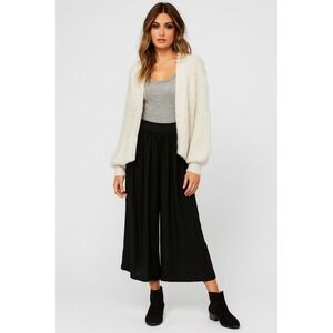 GANTOS‎ Black Wide Leg Palazzo Pants Elastic Waist Polyester Made in USA Medium